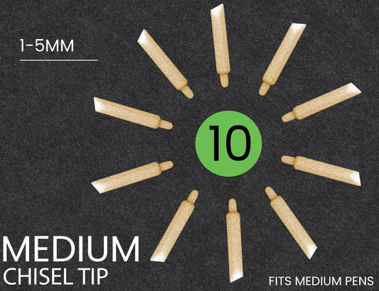 10 Replacement CHISEL Nibs For Tooli-Art MEDIUM Paint Pens - 3.0MM