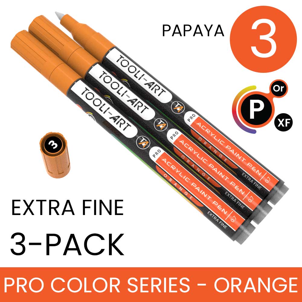 PRO COLOR SERIES - ORANGE - EXTRA-FINE: 3-Pack, Your Choice of Any 1 Color