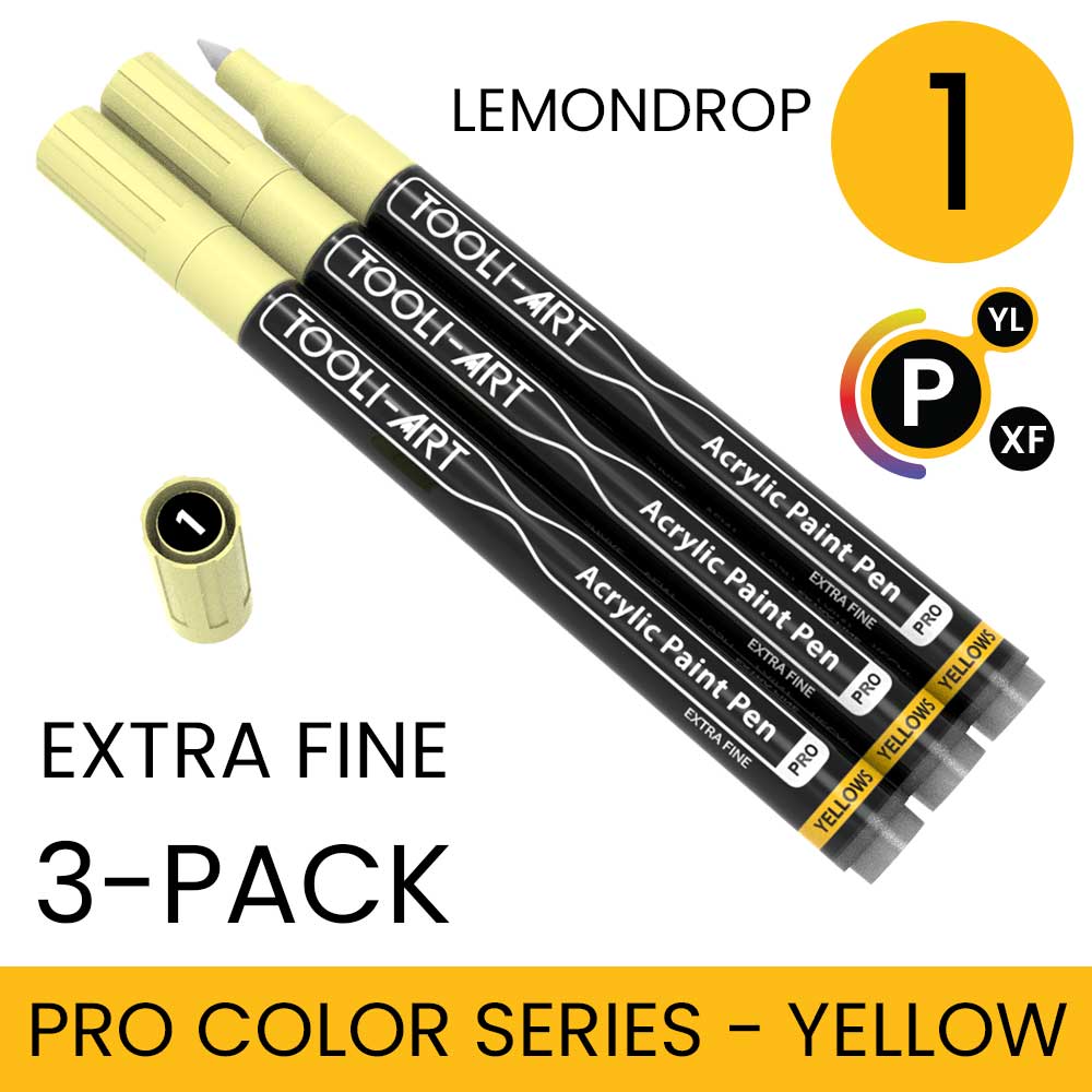 PRO COLOR SERIES - YELLOW - EXTRA-FINE: 3-Pack, Your Choice of Any 1 Color