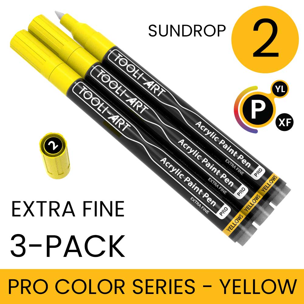 PRO COLOR SERIES - YELLOW - EXTRA-FINE: 3-Pack, Your Choice of Any 1 Color