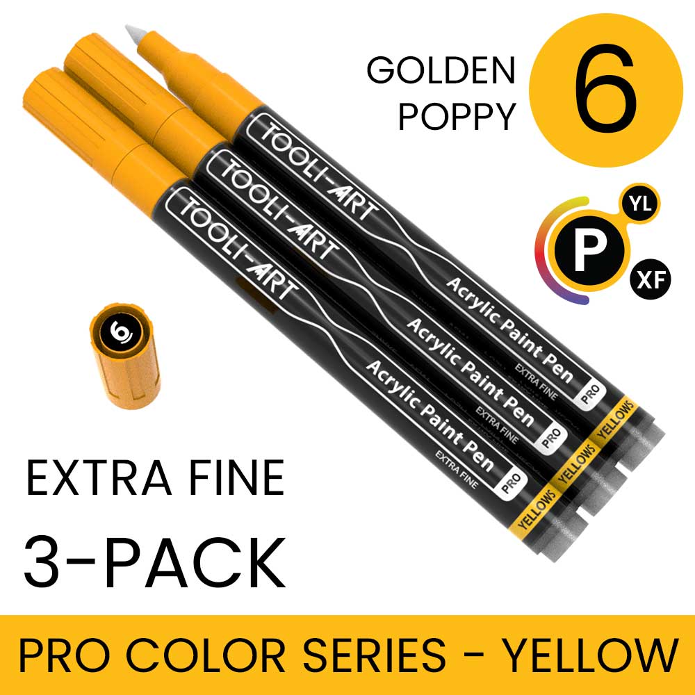 PRO COLOR SERIES - YELLOW - EXTRA-FINE: 3-Pack, Your Choice of Any 1 Color