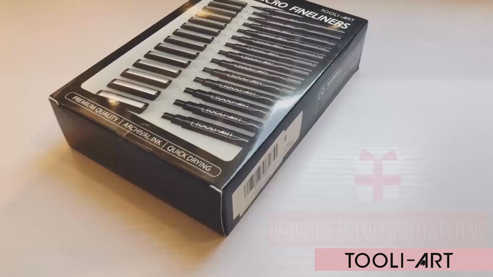TOOLI-ART Micro-Line Pens With Case, 14/Set Black, Fineliner, Multilin