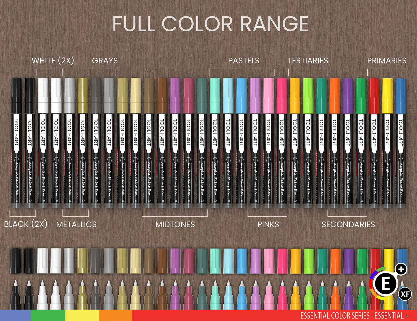 (NEW FORMULA!) 30 Essential Acrylic Paint Pens Assorted Color Set (0.7mm EXTRA FINE)