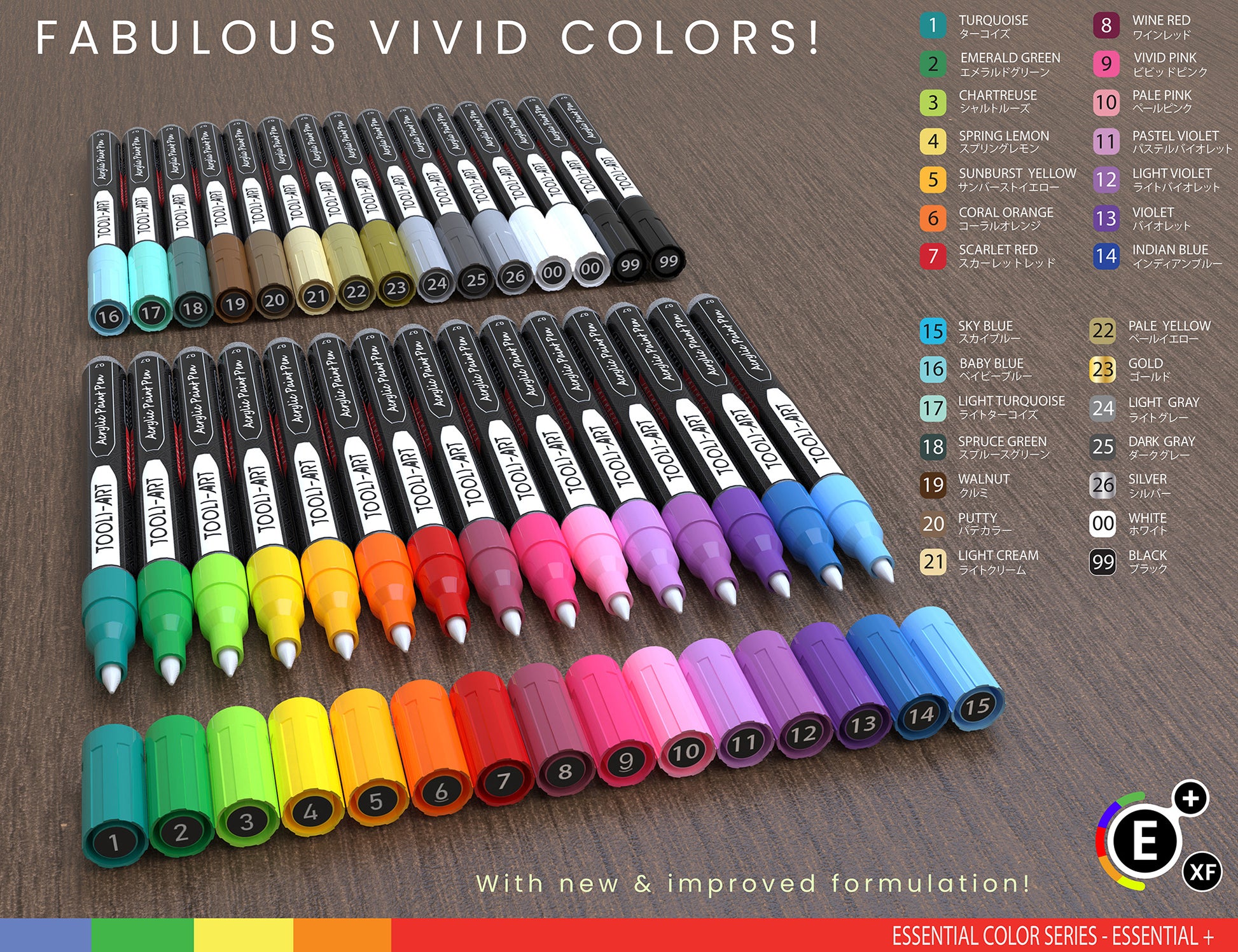 Tooli-Art Acrylic Paint Pens 24 Set Special Color Series Pastel Extra Fine