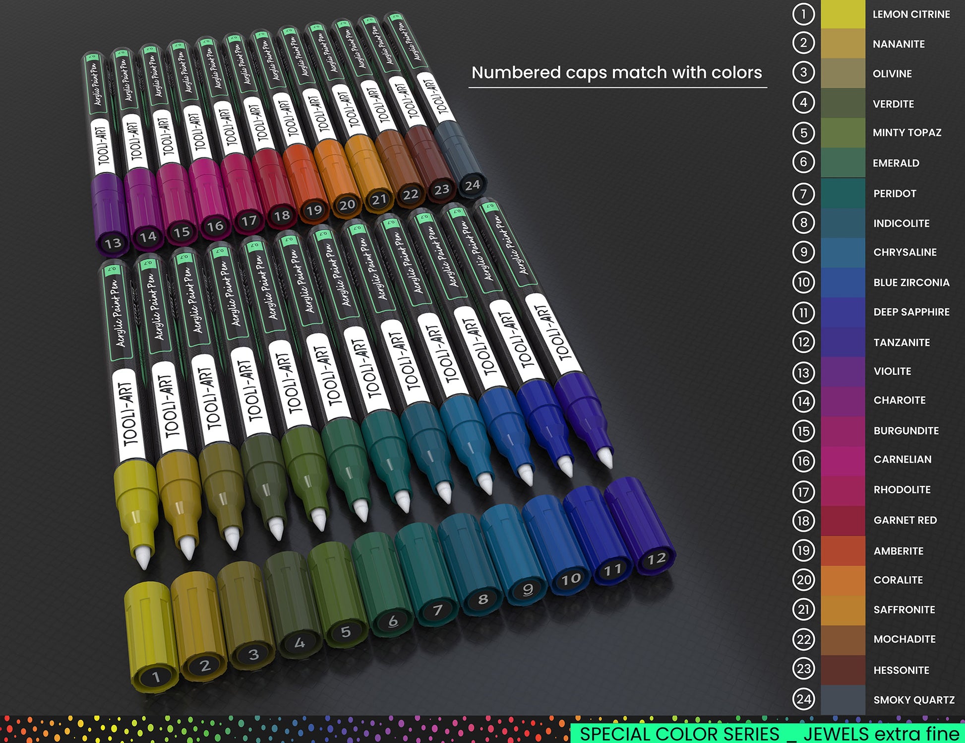 Tooli-Art Acrylic Paint Pens 24 Set Special Color Series Pastel Extra Fine, Tooli  Art Acrylic Paint Pens 