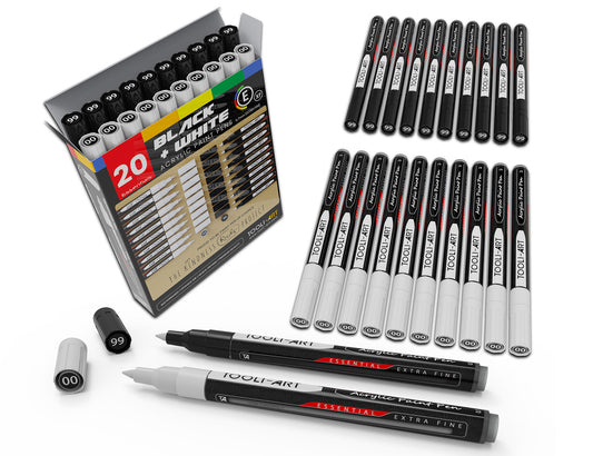 TOOLI-ART Acrylicpaintmarkers Essential Plus set – 30 markers with Medium  tip – Schatmakertjes