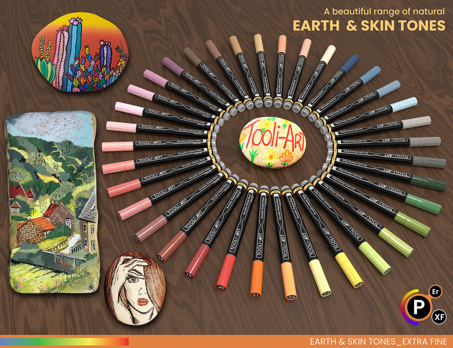 36 Acrylic Paint Pens Skin and Earth Tones (Pro Color Series Marker Set) (0.7mm EXTRA FINE)
