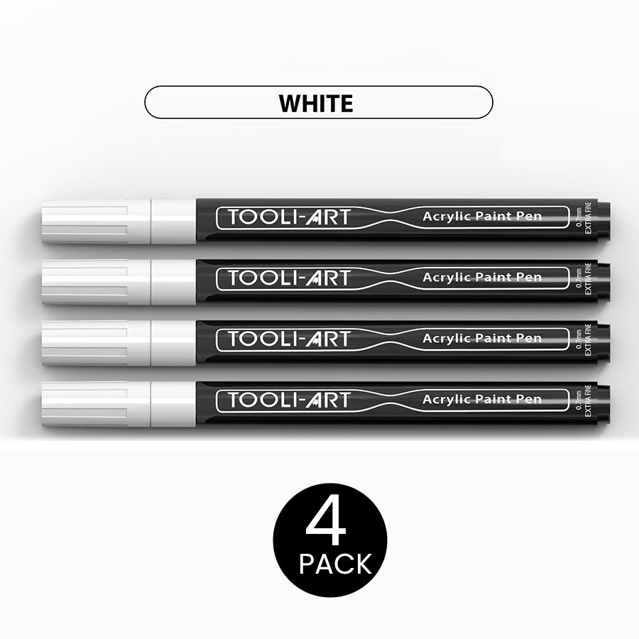 Acrylic Paint Pens 0.7mm EXTRA-FINE Tip: 4-Pack, Your Choice of Any 1 Color